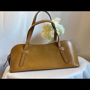 Irregular shape vintage tan bag